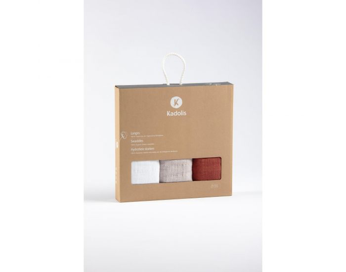 KADOLIS Langes Coton Bio Unis - Lot de 3 (8)
