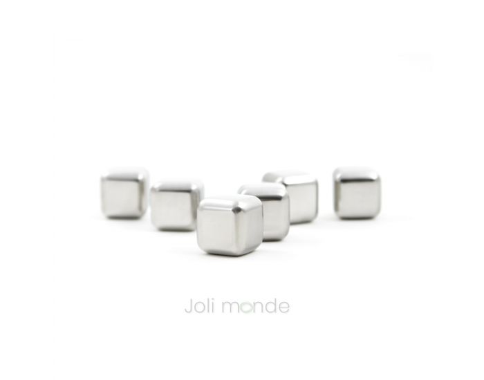 JOLI MONDE Ensemble 6 Glaons Cubes - Inox (2)