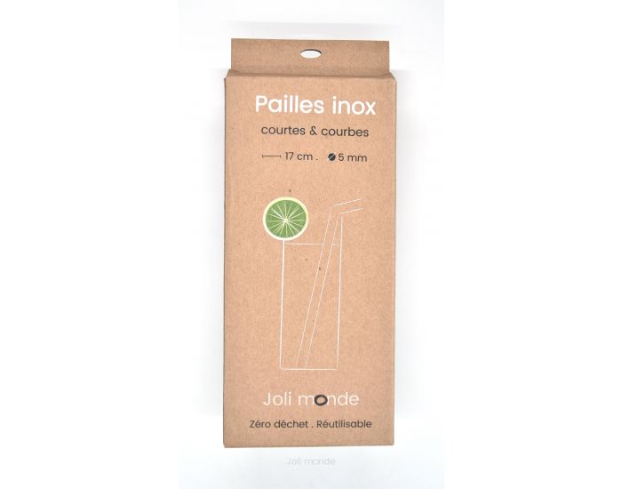 JOLI MONDE Ensemble 4 Pailles Inox - Longues & Courbes (1)