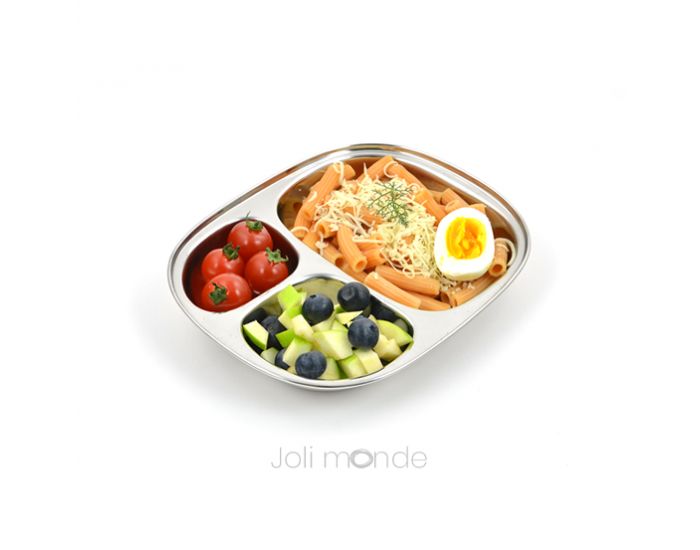 JOLI MONDE Plateau Inox - 3 Parts Adulte (1)