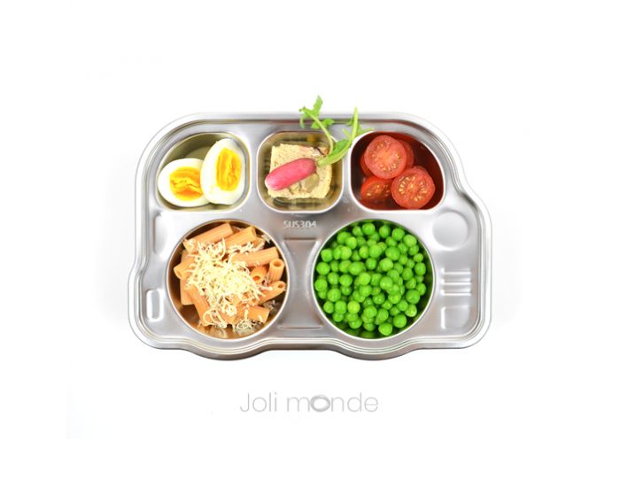 JOLI MONDE Plateau Repas 5 Compartiments Kids - P'tit Bus (1)