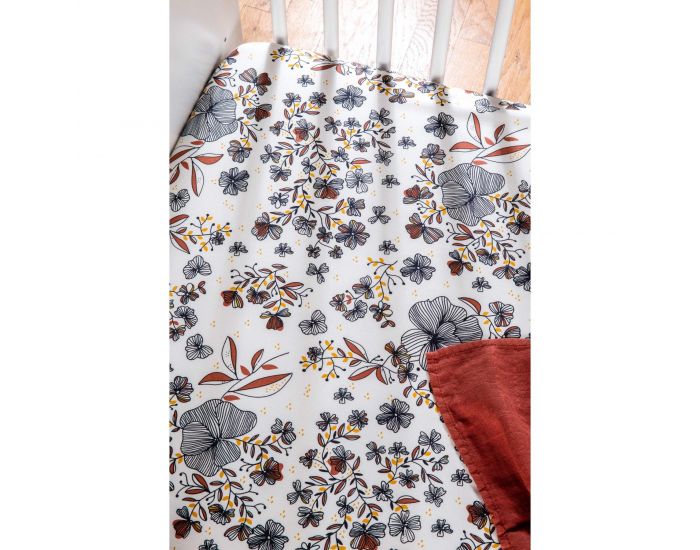 KADOLIS Drap Housse Coton Bio Flora - Lit b�b� (6)
