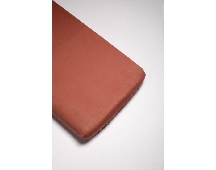 KADOLIS Al�se Drap Housse Berceau Imperm�able Jersey Tencel - Terracotta 40 x 90 cm (1)