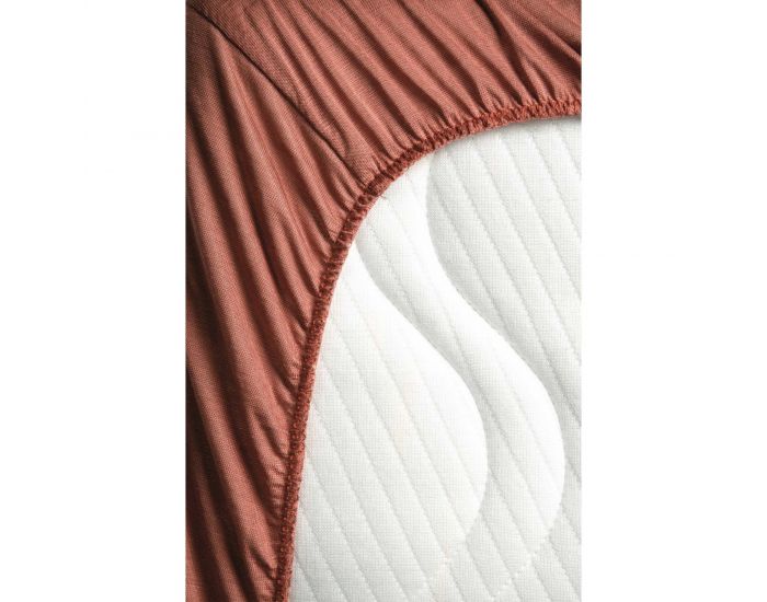 KADOLIS Al�se Drap Housse B�b� Imperm�able Jersey Tencel - Terracotta (9)