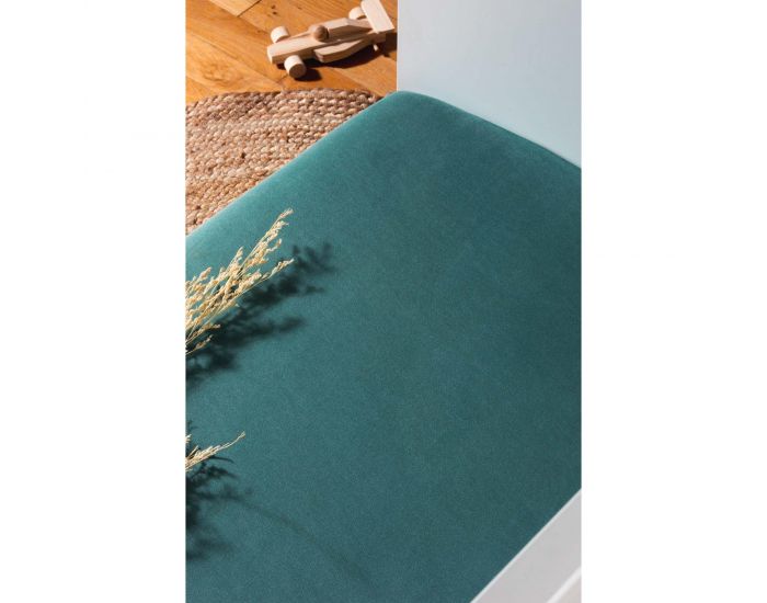 KADOLIS Al�se Drap Housse B�b� Imperm�able Jersey Tencel - Eucalyptus (8)