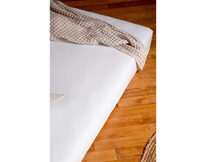 KADOLIS Al�se Drap Housse Enfant Imperm�able Jersey Tencel - Blanc (8)