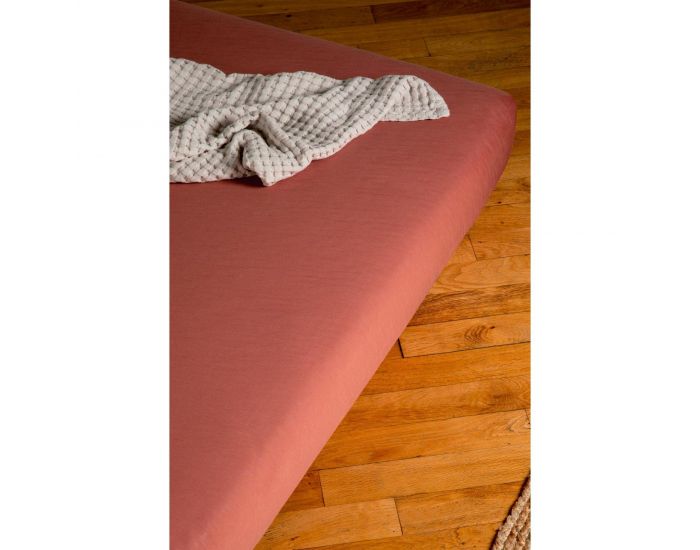 KADOLIS Al�se Drap Housse Enfant Imperm�able Jersey Tencel - Terracotta (8)