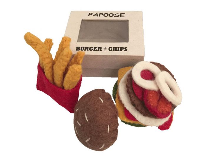 PAPOOSE TOYS Set Repas en Laine Feutr�e - Hamburger Frites - D�s 3 ans (9)