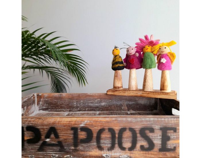 PAPOOSE TOYS Marionnettes � Doigts en Laine Feutr�e - Jardin - D�s 3 ans (4)