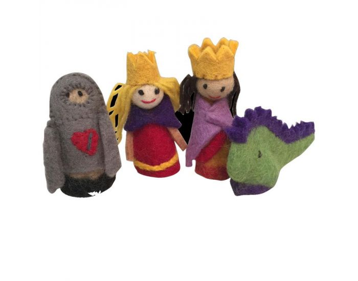 PAPOOSE TOYS Marionnettes � Doigts en Laine Feutr�e - Roi et Reine - D�s 3 ans (1)