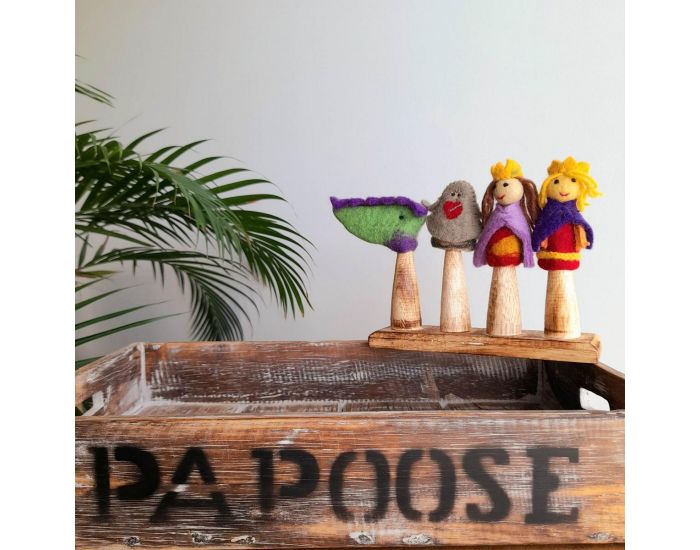 PAPOOSE TOYS Marionnettes � Doigts en Laine Feutr�e - Roi et Reine - D�s 3 ans (2)
