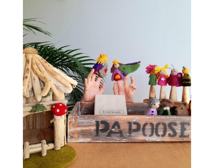 PAPOOSE TOYS Marionnettes � Doigts en Laine Feutr�e - Roi et Reine - D�s 3 ans (3)