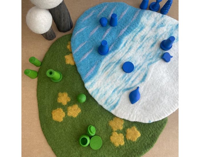 PAPOOSE TOYS Tapis de Jeu Laine Feutr�e � Set Oc�an et Prairie - D�s la Naissance (4)