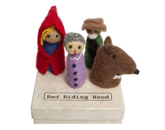 PAPOOSE TOYS Marionnettes � Doigts en Laine Feutr�e - Le Petit Chaperon Rouge - D�s 3 ans (1)