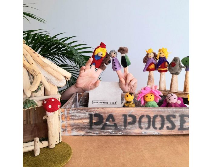 PAPOOSE TOYS Marionnettes  Doigts en Laine Feutre - Le Petit Chaperon Rouge - Ds 3 ans (4)