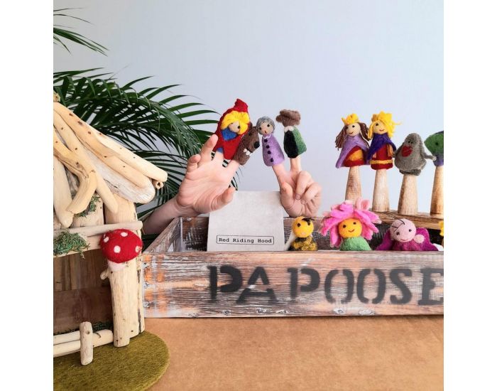 PAPOOSE TOYS Marionnettes � Doigts en Laine Feutr�e - Le Petit Chaperon Rouge - D�s 3 ans (4)
