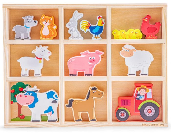 NEW CLASSIC TOYS Figurines en Bois Animaux Ferme - Ds 1 an (3)