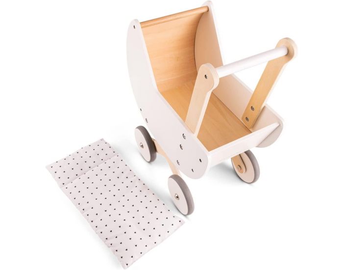 NEW CLASSIC TOYS Landau de Poup�e en Bois Blanc - D�s 3 ans (3)