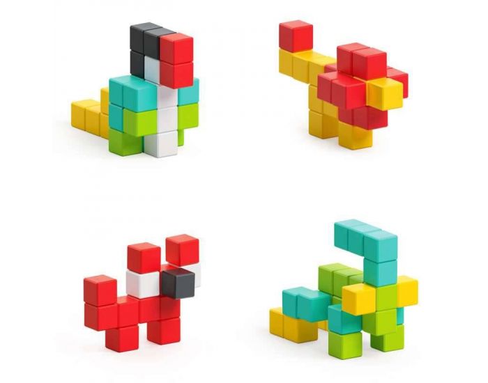 PIXIO Jeu de Construction Pixio - 50 Cubes Magntiques Colors (1)