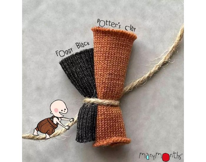 MANYMONTHS Body Kimono �volutif Manches longues en pure laine m�rinos Potter's Clay - MANYMONTHS (1)