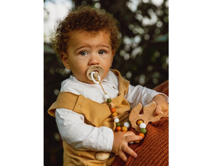 MAWEN MATERNE Attache sucette Silicone et Bois - Renard (1)