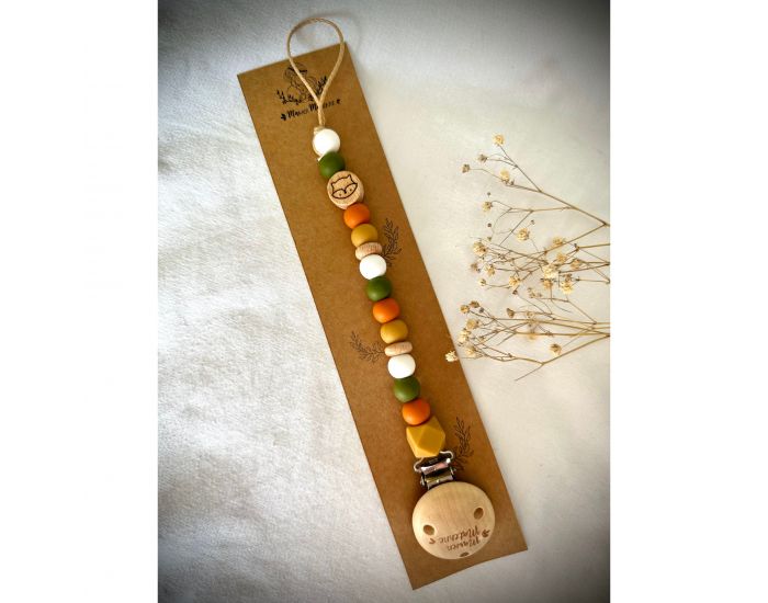 MAWEN MATERNE Attache sucette Silicone et Bois - Renard (3)