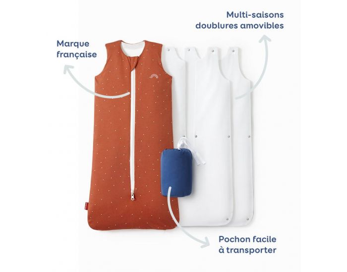 LES PETITES BILLES Gigoteuse r�versible 4 saisons Terracotta 0-6 mois - LES PETITES BILLES (1)