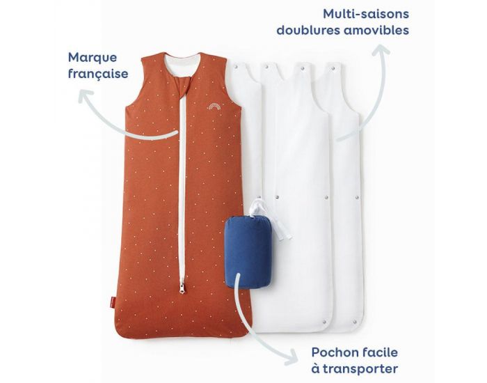 LES PETITES BILLES Gigoteuse r�versible 4 saisons Terracotta 6-18 mois - LES PETITES BILLES (1)