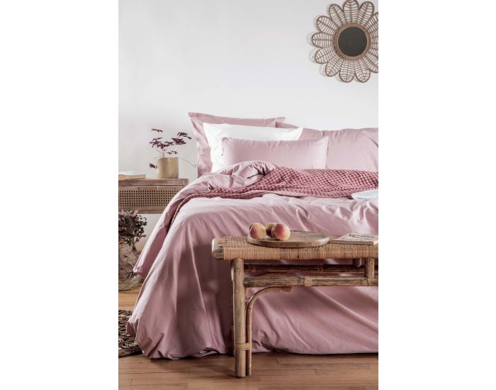 KADOLIS Taie d'Oreiller en Percale de Coton Bio Lav� - Provence (3)