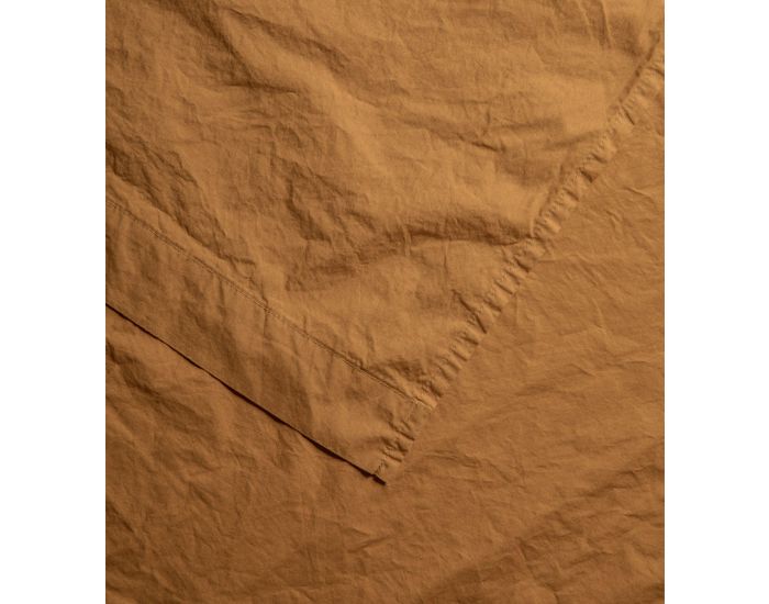 KADOLIS Drap Plat Adulte en Percale de Coton Bio Lav - Argile 240 x 300 cm (2)