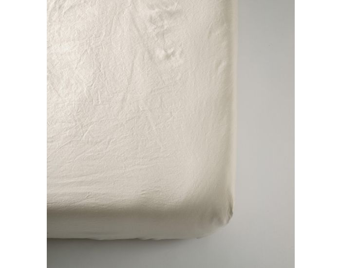 KADOLIS Drap Housse en Percale de Coton Bio Lav� Adulte - D�sert (2)