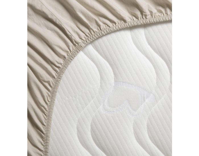 KADOLIS Drap Housse en Percale de Coton Bio Lav� Adulte - D�sert (3)