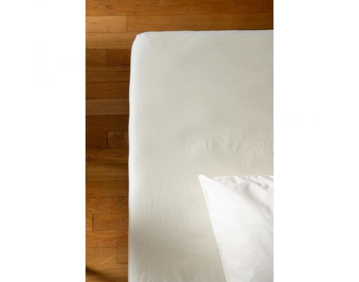 KADOLIS Drap Housse en Percale de Coton Bio Lav� Adulte - D�sert (7)