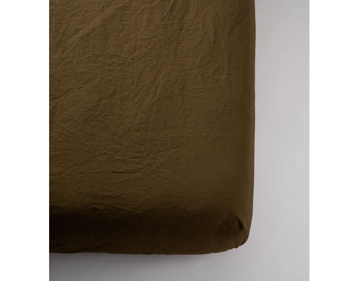 KADOLIS Drap Housse en Percale de Coton Bio Lav� Adulte - Toundra (2)