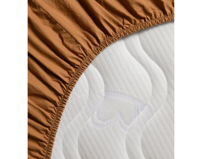 KADOLIS Drap Housse en Percale de Coton Bio Lav� Adulte - Argile 140 x 190 cm (9)