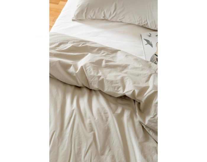 KADOLIS Housse de Couette en Percale de Coton Bio Lav� pour Lit 1 Personne - D�sert (7)
