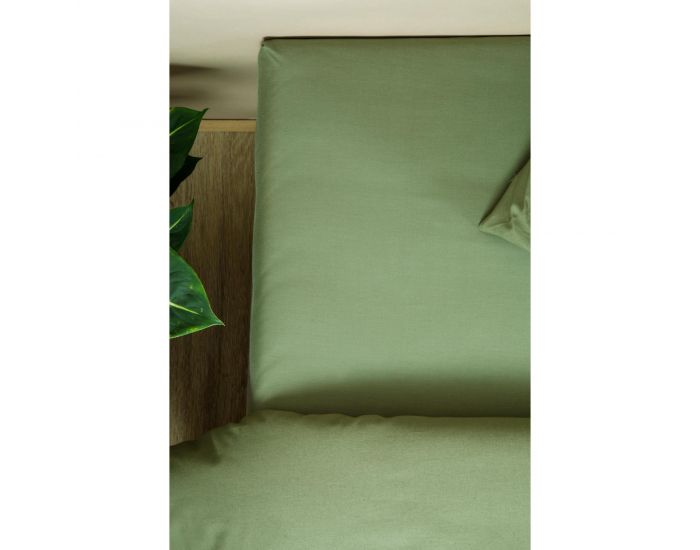 KADOLIS Drap Housse Tencel� et Coton Bio - Kaki 140 x 190 cm (11)
