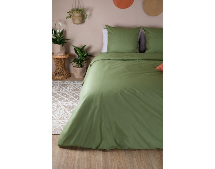 KADOLIS Drap Housse Tencel� et Coton Bio - Kaki 140 x 190 cm (3)