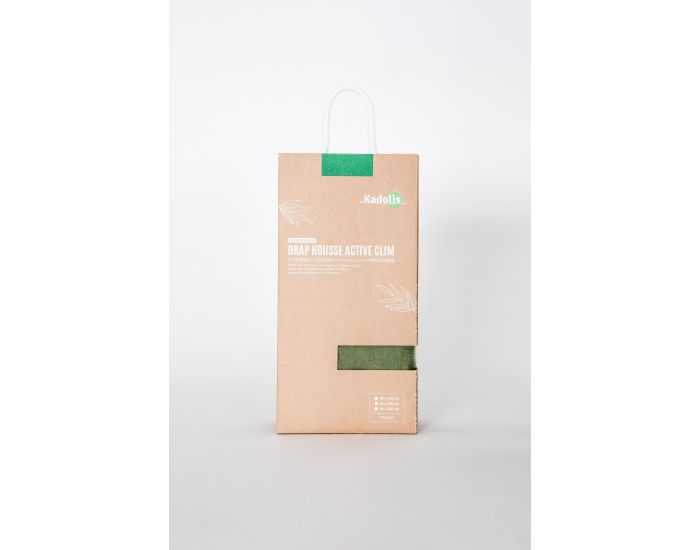 KADOLIS Drap Housse Tencel� et Coton Bio - Kaki 140 x 190 cm (4)