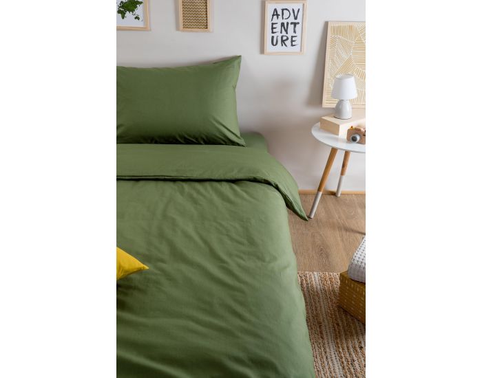 KADOLIS Drap Housse Tencel� et Coton Bio - Kaki 140 x 190 cm (7)