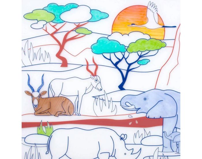 SUPER PETIT Set en silicone � colorier - Savane - SUPERPETIT (2)