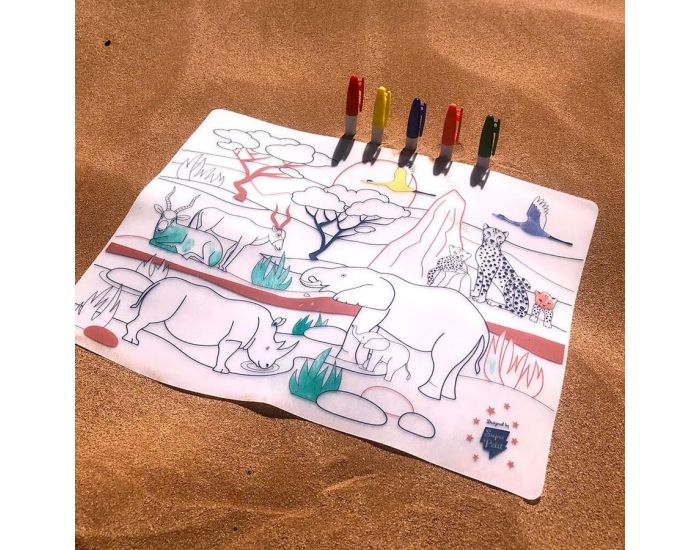 SUPER PETIT Set en silicone � colorier - Savane - SUPERPETIT (4)