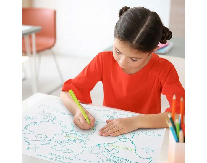 SUPER PETIT Set en silicone � colorier r�versible - Planisph�re - SUPERPETIT (5)