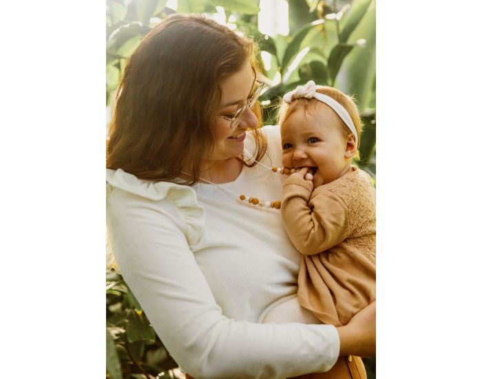 MAWEN MATERNE Collier d'Allaitement ou de Portage, Silicone et Bois - R�ve de Sable (1)