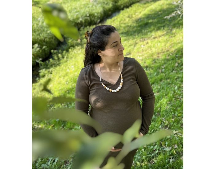 MAWEN MATERNE Collier d'Allaitement ou de Portage, Silicone et Bois - R�ve de Sable (3)