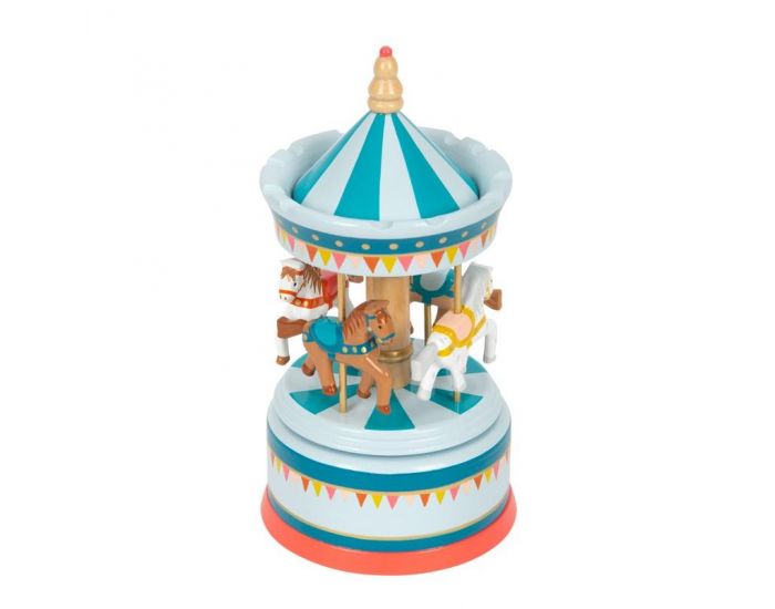 SMALL FOOT COMPANY Bo�te � musique carrousel � chevaux en Bois - D�s 3 ans (2)