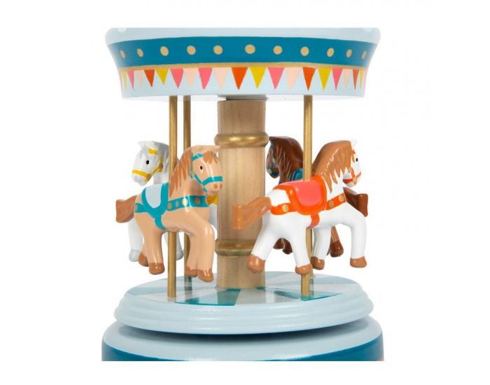 SMALL FOOT COMPANY Bo�te � musique carrousel � chevaux en Bois - D�s 3 ans (3)