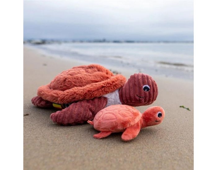 LES D�GLINGOS Peluche Ptipotos - Maman B�b� Tortue - Terracotta - D�s 12 mois (1)