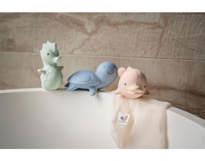 TIKIRI Set de 3 animaux en caoutchouc naturel Marshmallow - Oc�an - TIKIRI (3)
