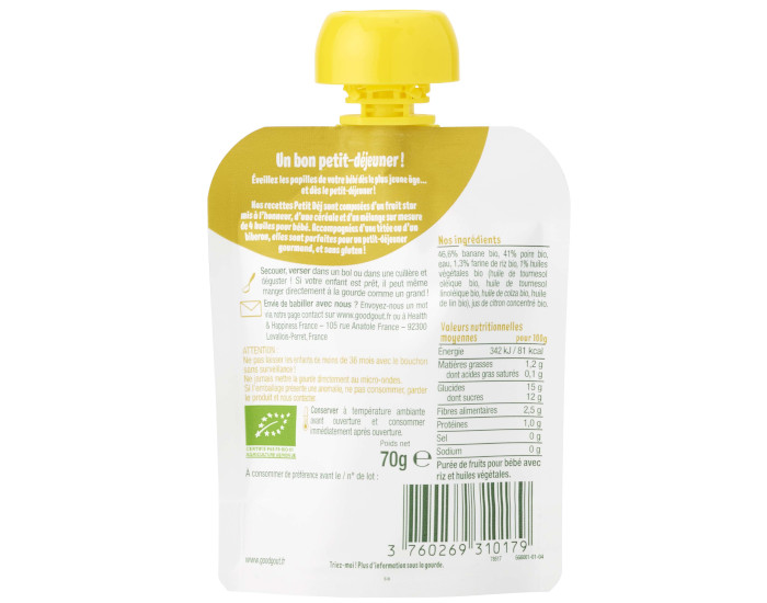 GOOD GOUT Gourde Petit Dj Poire - Ds 6 mois - 70 g (1)